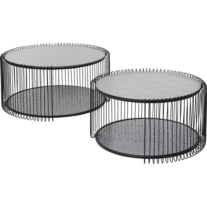 Coffee Table Wire Double Bubble Black (2/Set)