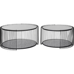 Coffee Table Wire Double Bubble Black (2/Set)