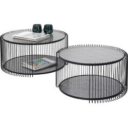 Mesa centro Wire Double Bubble Negro (2/Set)