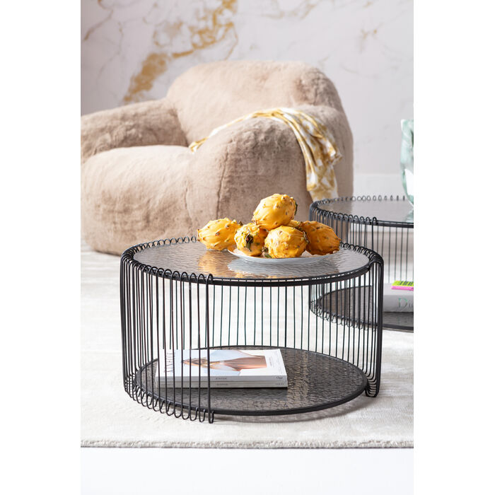 Coffee Table Wire Double Bubble Black (2/Set)