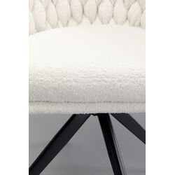 Swivel Chair with Armrest Knot Boucle