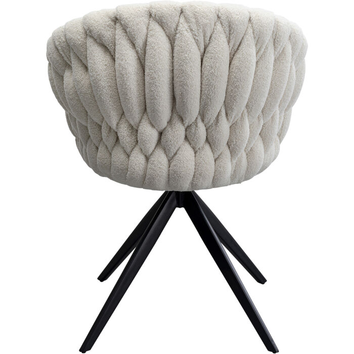 Swivel Chair with Armrest Knot Boucle