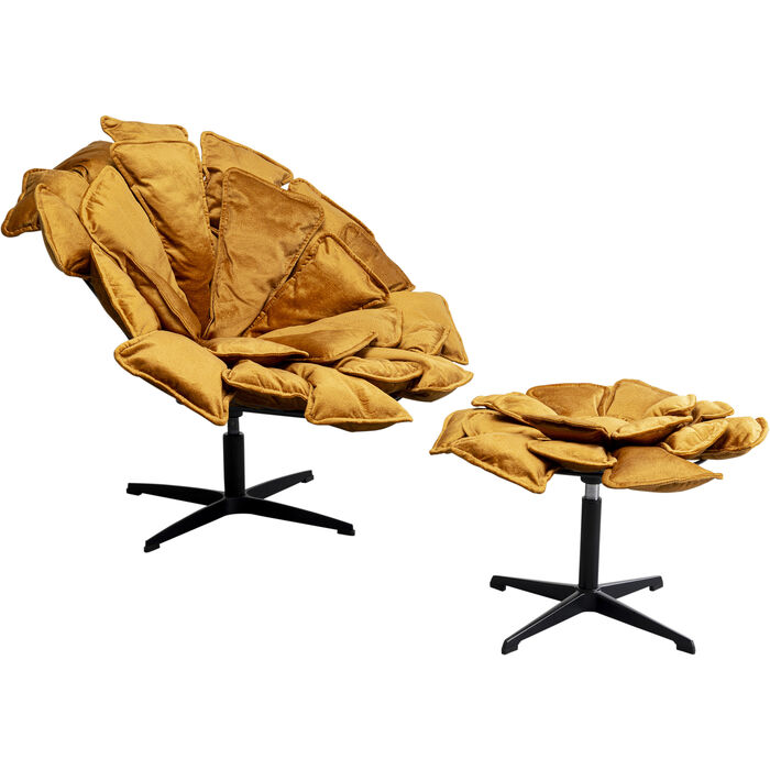 Swivel Armchair + Stool Blossom