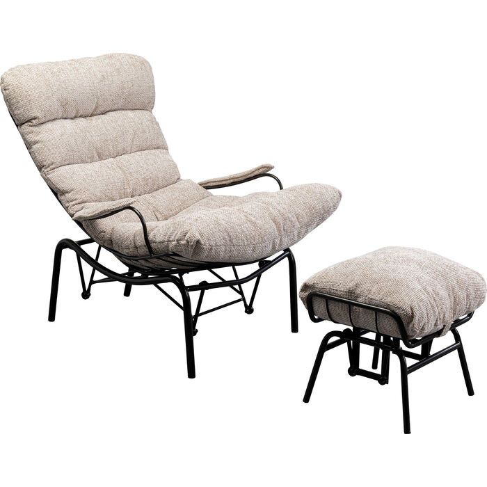 Armchair + Stool Vienna Swing Beige