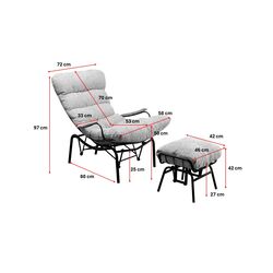 Sessel + Hocker Vienna Swing Grau