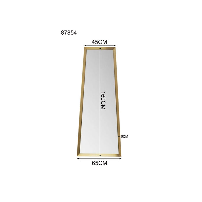 Wandspiegel Arezzo Brass Trapez 65(45)x160cm