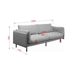 Sofa 2-Sitzer Pola Grau 230cm