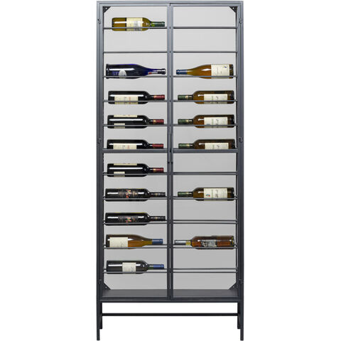 Wine Shelf Porto Black 75x180cm