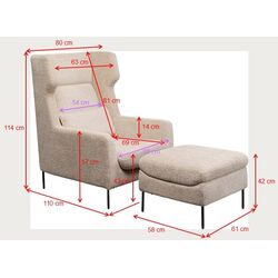 Poltrona + sgabello Quinn Alto Beige