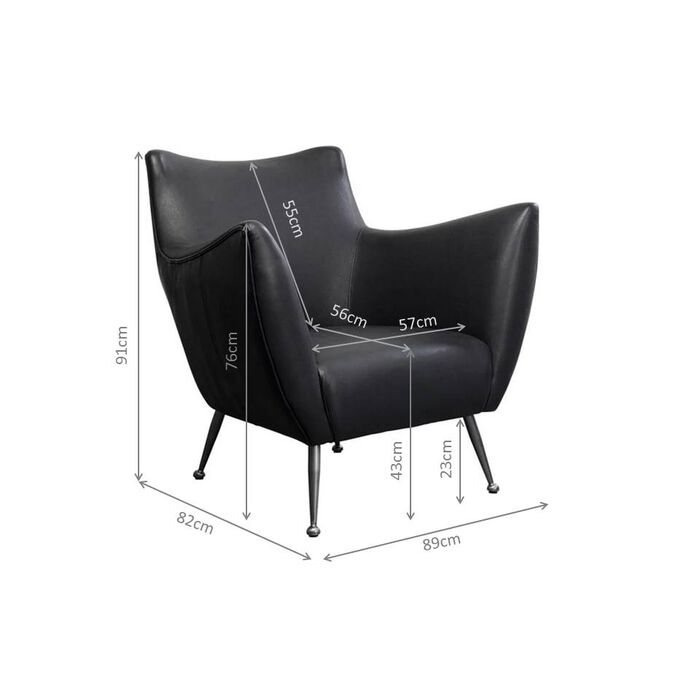 Sessel Goldfinger Smart Leder Schwarz