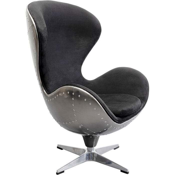 Swivel Armchair Lounge Black Graphit