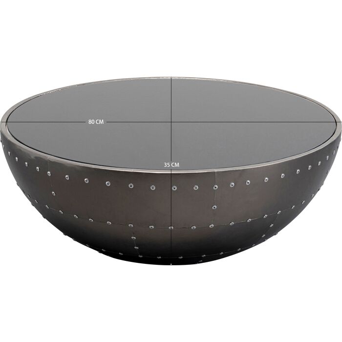 Couchtisch Lounge Schwarz Graphit Ø83cm