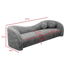 Sofa 3-Sitzer Livia Melange Braun 261cm