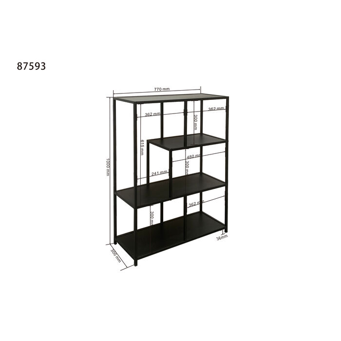 Libreria Loftie Nero 77x100cm