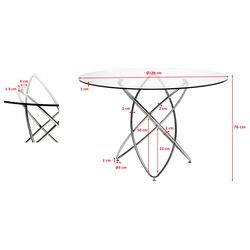 Tisch Molekular Schwarz Marble Glas Ø120cm