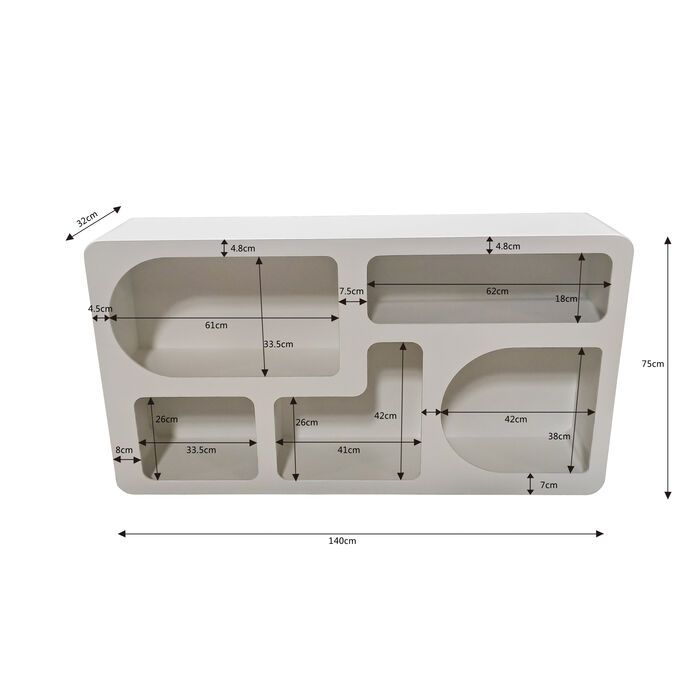 Regal Paco Weiß 140x75cm
