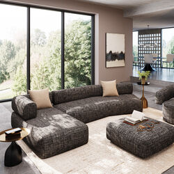 87988 - Corner Sofa Bow Left Grey