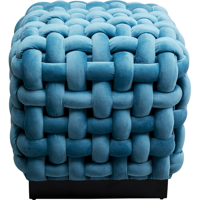 Hocker Weave Square Blau 47x47cm