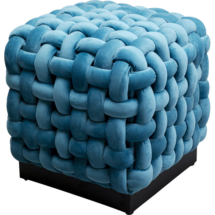 Hocker Weave Square Blau 47x47cm