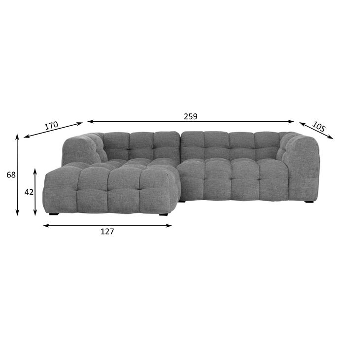 Ecksofa Salamanca Hellbraun Rechts 250cm