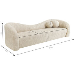 Sofa 3-Sitzer Livia Melange Creme 261cm