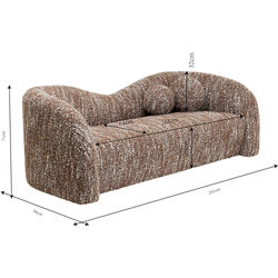 Sofa 2-Sitzer Livia Melange Braun 201cm