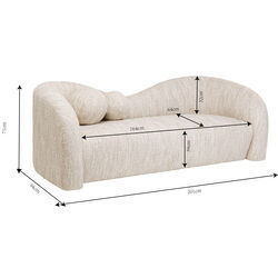 Sofa 2-Sitzer Livia Melange Creme 201cm