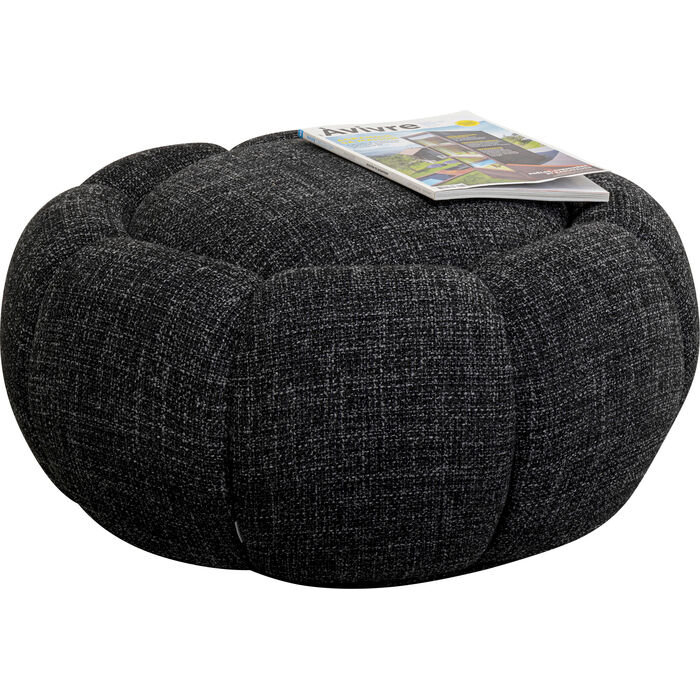 Hocker Peppo Bloom Melange Schwarz Ø72cm