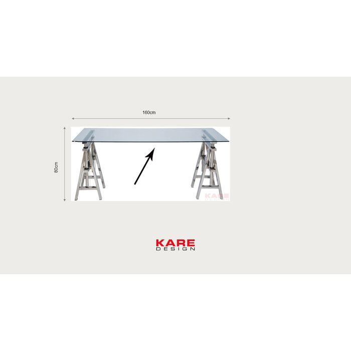 Tischplatte Glas 160x80x0,8mm ESG klar